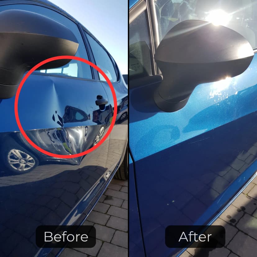 Photo of paintless dent repair before and after 1