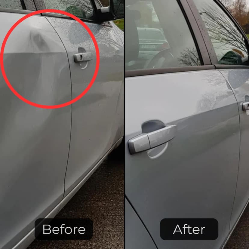 Photo of paintless dent repair before and after 4
