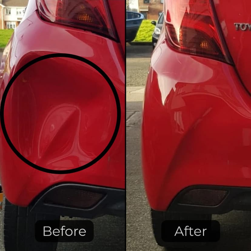 Photo of paintless dent repair before and after 5