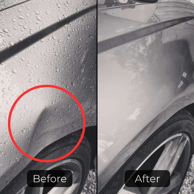 Photo of paintless dent repair before and after 6