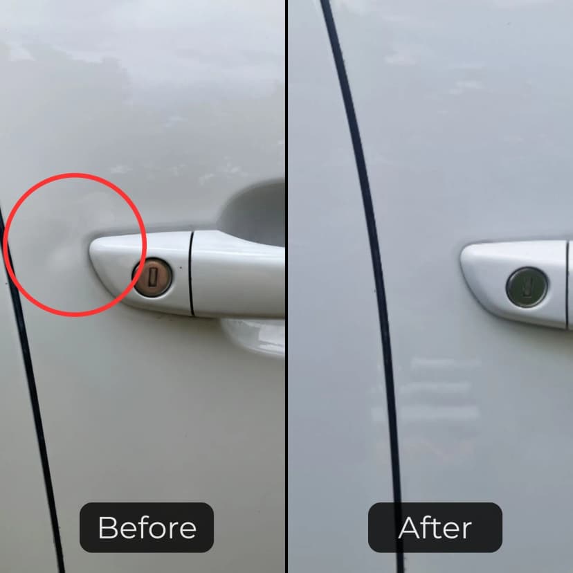 Photo of paintless dent repair before and after 7