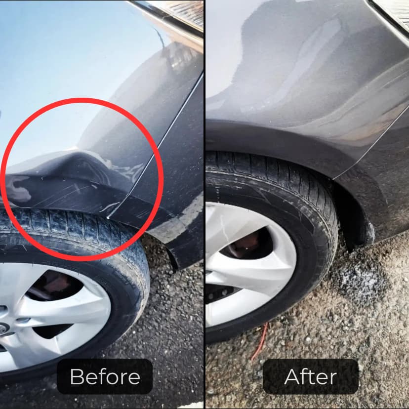 Photo of paintless dent repair before and after 8